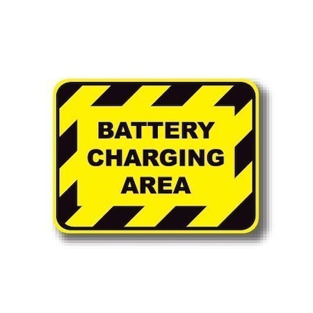Ergomat 24in x 18in RECTANGLE SIGNS - Battery Charging Area DSV-SIGN 432 #2101 -UEN